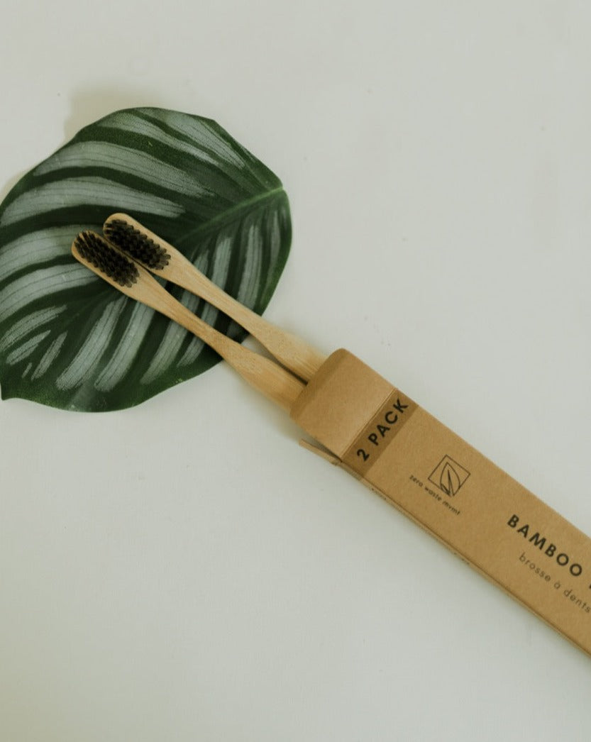 Brosse à Dents en Bambou – Paquet de 2 | Zéro Déchet & Écologique