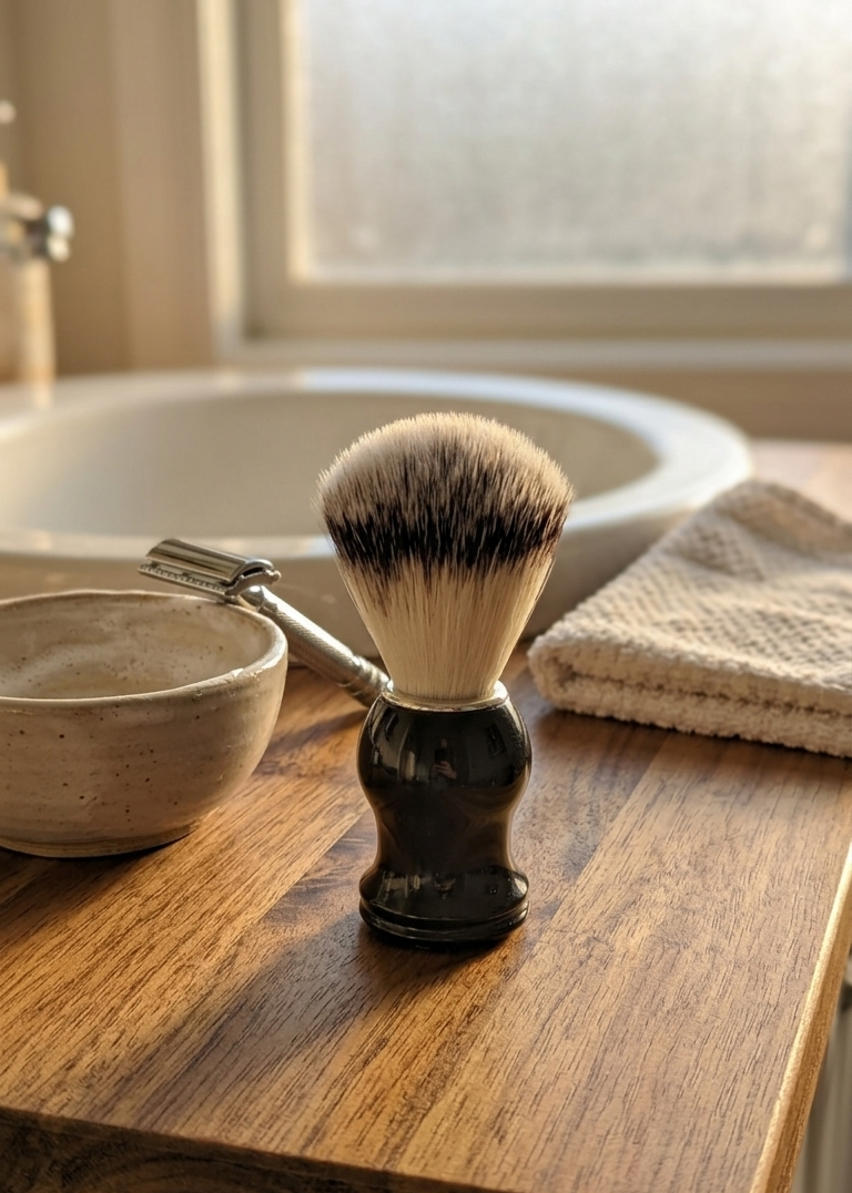 Blaireau de rasage noir, Les Soins Du Barbu