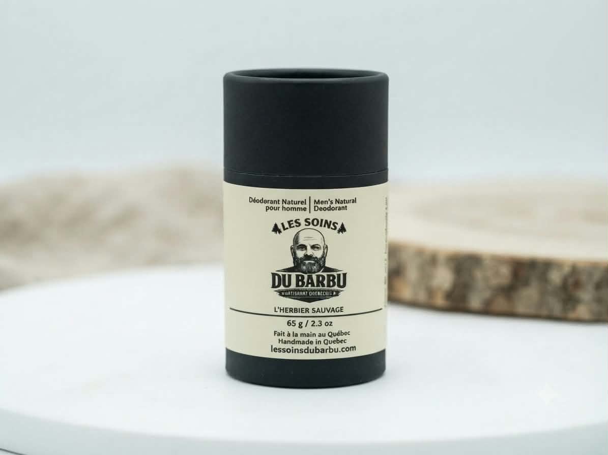 Déodorant les Soins Du Barbu L'Herbier Sauvage  fonod blanc
