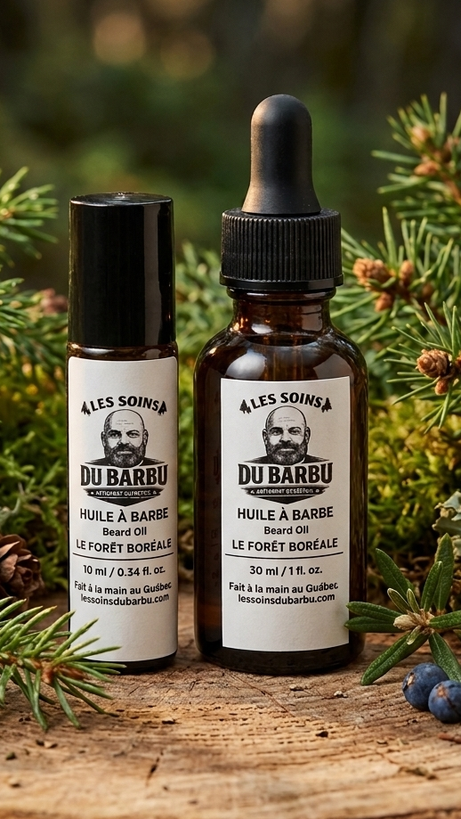 Huile à Barbe Artisanale Le Forêt Boréale — Les Soins Du Barbu
